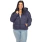 Plus Size White Mark Zip Hooded Bomber Puffer Coat - image 8