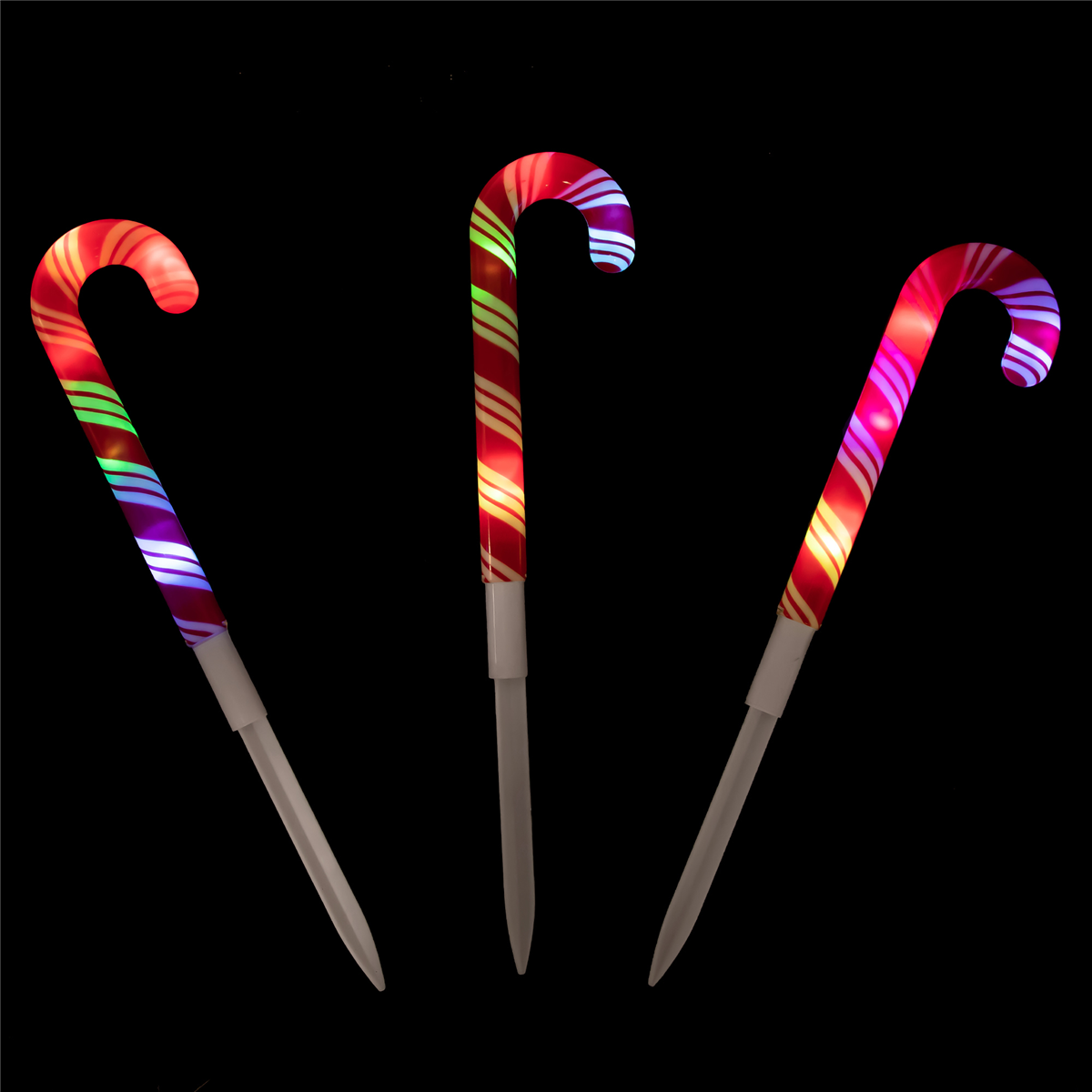 Brite Star LED Candy Cane Christmas Pathway Markers - Set of 3