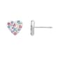 Pink & Blue Crystal Heart Stud Earrings - image 1