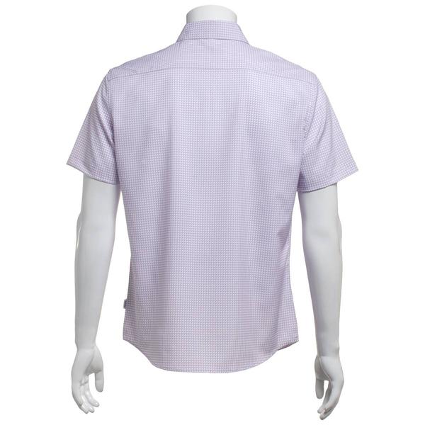 Mens DKNY Short Sleeve Jackson No-Tuck Geo Button Down Shirt