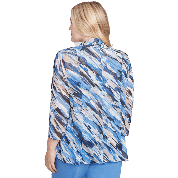 Womens Alfred Dunner Business As Usual Two in One Mesh Blouse