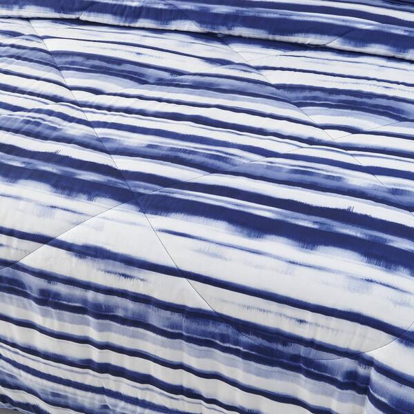 Spirit Linen Home&#8482; 8pc Bed-in-a-Bag Blue Stripe Comforter Set