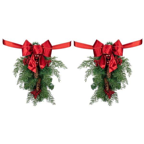 Northlight Seasonal Christmas Chair Back Swags - Set of 2