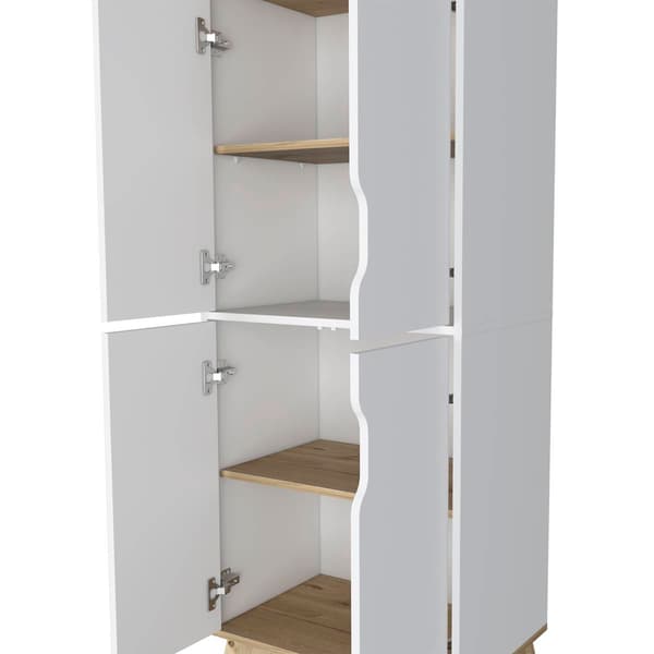 FM FURNITURE Zurich White Double Kitchen Pantry