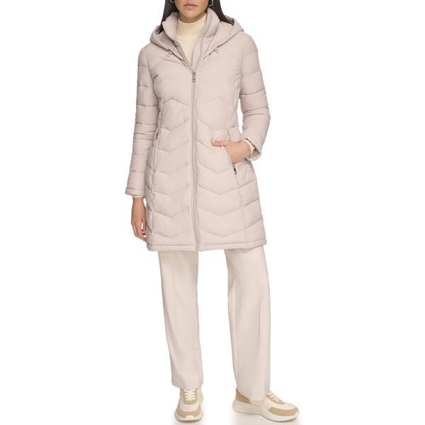 Womens Calvin Klein Long Stretch Puffer Jacket - image 