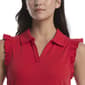 Petite Rafaella® Sleeveless Ruffle Trim Solid Polo - image 3