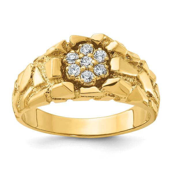 Mens Diamond Classics&#40;tm&#41; 10kt. Gold Nugget Diamond Cluster Ring - image 
