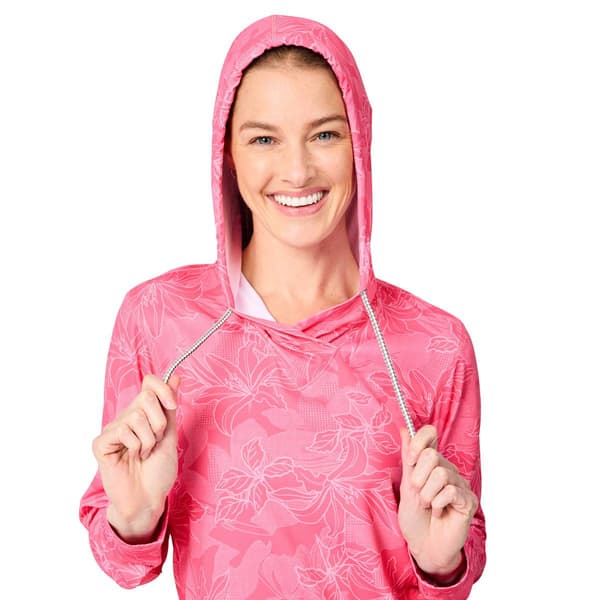 Womens Free Country Tropical Pullover Hooded Sunshirt