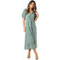 Womens Absolutely Famous Puff Sleeve V-Neck Midi Dress - image 1