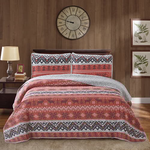 Universal Home Fashions Moose Quilt Set - image 