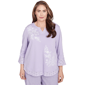Plus Size Alfred Dunner Crystal Springs Floral Eyelet Trim Blouse - image 1