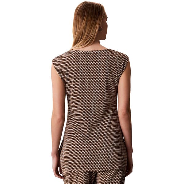 Womens Calvin Klein Cap Sleeve Ladder Tunic Blouse
