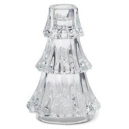 K&K Interiors Glass Christmas Tree Taper Candleholder