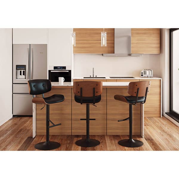 LumiSource Lombardi Mid-Century Modern Adjustable Bar Stool