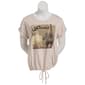 Plus Size Tru Self Short Roll Cuff Sleeve Bubble Hem Paris Blouse - image 2