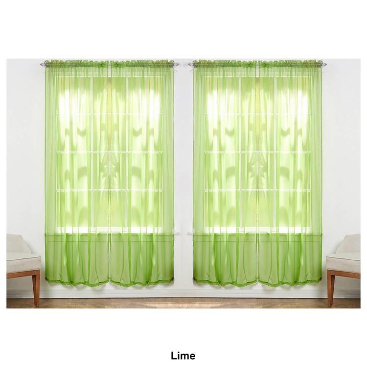 J&V Textiles Sheer Rod Pocket Curtain Panels