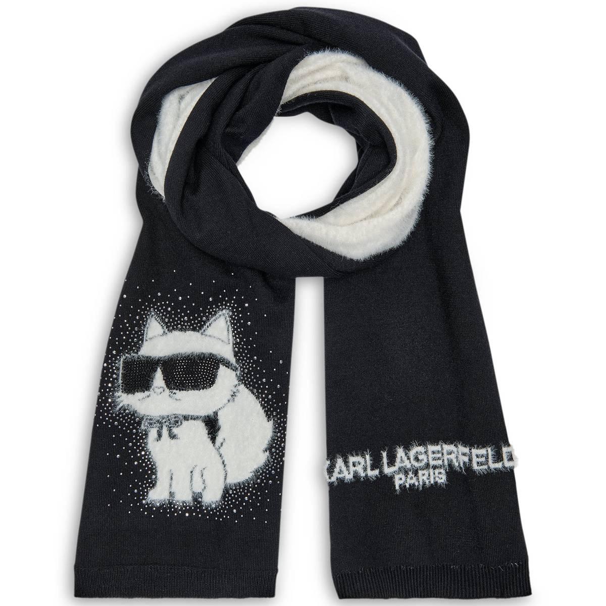 Womens Karl Lagerfeld Cozy Cat Scarf