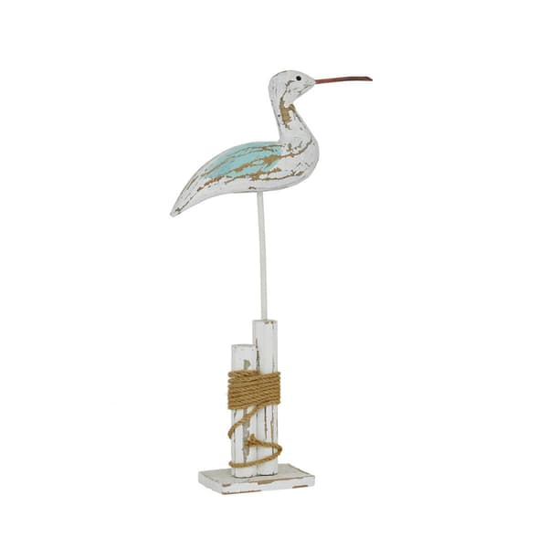 9th & Pike&#174; Coastal Wood And Jute Seabird Sculpture