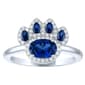 Nova Star® Lab Grown Blue Sapphire & Lab Grown Diamond Paw Ring - image 2