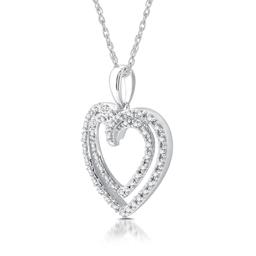 Nova Star® Lab Grown Diamond Double Intertwined Hearts Pendant
