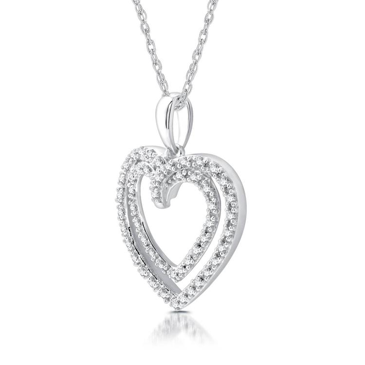 Nova Star® Lab Grown Diamond Double Intertwined Hearts Pendant