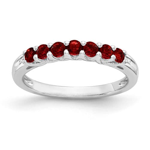 Gemstone Classics&#40;tm&#41; Sterling Silver & Round Garnet Ring - image 
