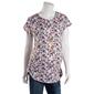 Womens Due Time Short Sleeve Floral Criss Cross Maternity Tee - image 1