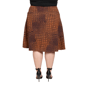 Plus Size 24/7 Comfort Apparel Brown Geo Knee Length Skirt - image 3