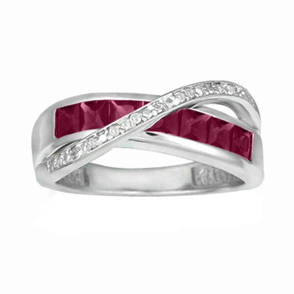 Gemstone Classics&#40;tm&#41; Intertwined Ruby & Diamond Ring - image 