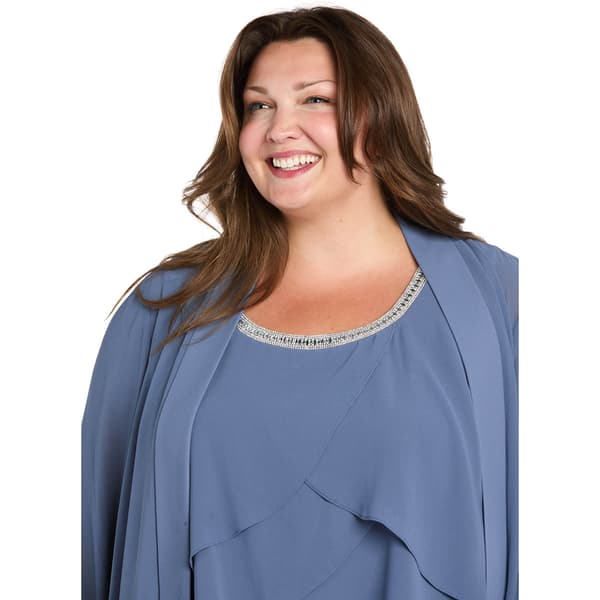 Plus Size R&M Richards 3pc. Chiffon Tier Pant Set