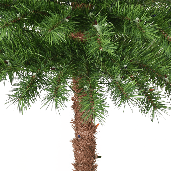 Puleo International 5ft. Pre-Lit Multi-Color Lights Palm Tree