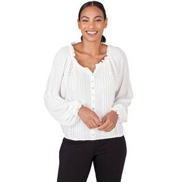 Petite Skye''s The Limit Contemporary Utility 3/4 Sleeve Solid Top