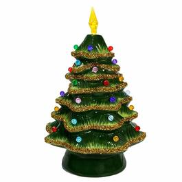 Kurt S. Adler 12in. Light Up Gold Glitter Small Christmas Tree