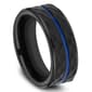 Mens Endless Affection™ 8mm Black Cobalt Faceted Band - image 2