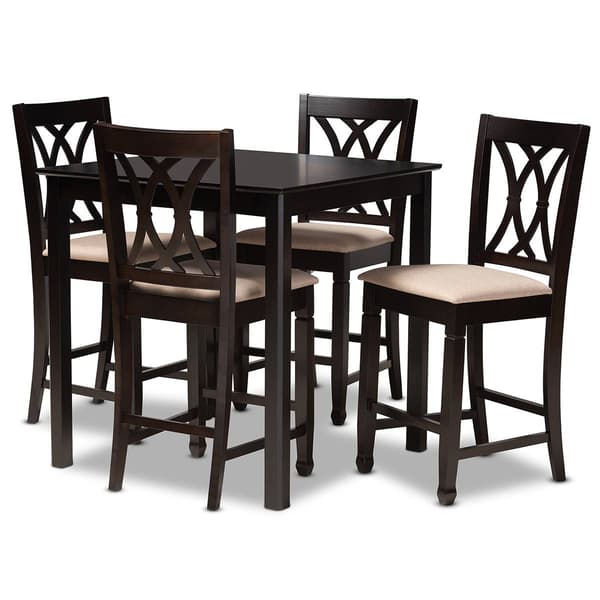 Baxton Studio Reneau 5pc. Wooden Pub Style Set