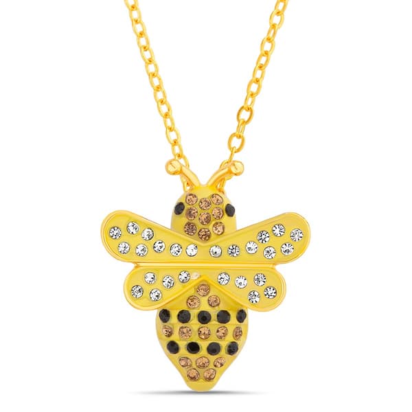 Crystal Kingdom Multi-Color Crystal Bee Pendant Necklace - image 
