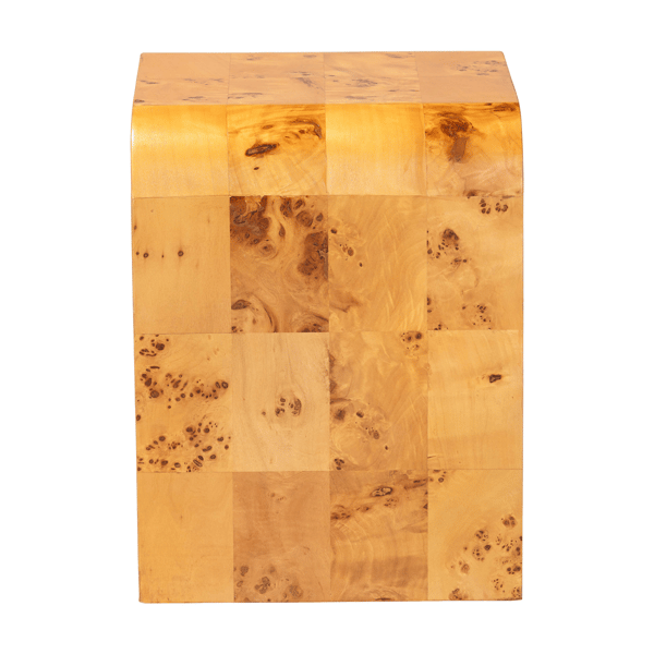 bali & pari Revelle Natural Light Mappa Real Burl Wood End Table