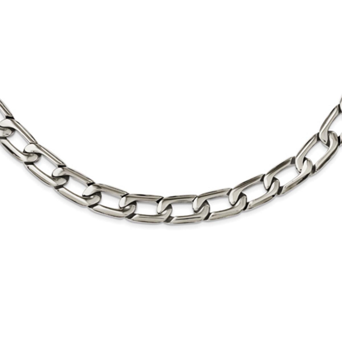 Mens Gentlemen's Classics(tm) Square Stainless Steel Link Necklace