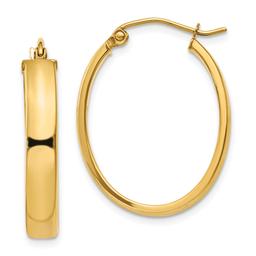 Gold Classics(tm) 14k 24x17mm Lightweight Oval Hoop Earrings