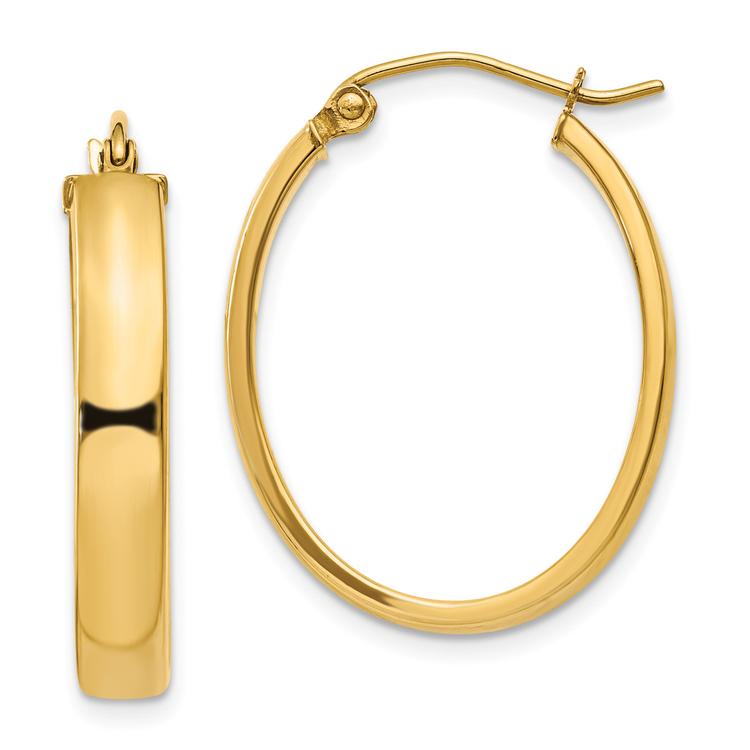 Gold Classics(tm) 14k 24x17mm Lightweight Oval Hoop Earrings