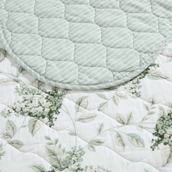 Laura Ashley Portland Floral Cotton Reversible Quilt Set