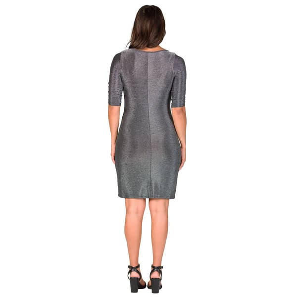 Womens 24/7 Comfort Apparel Shimmer Bodycon Mini Party Dress