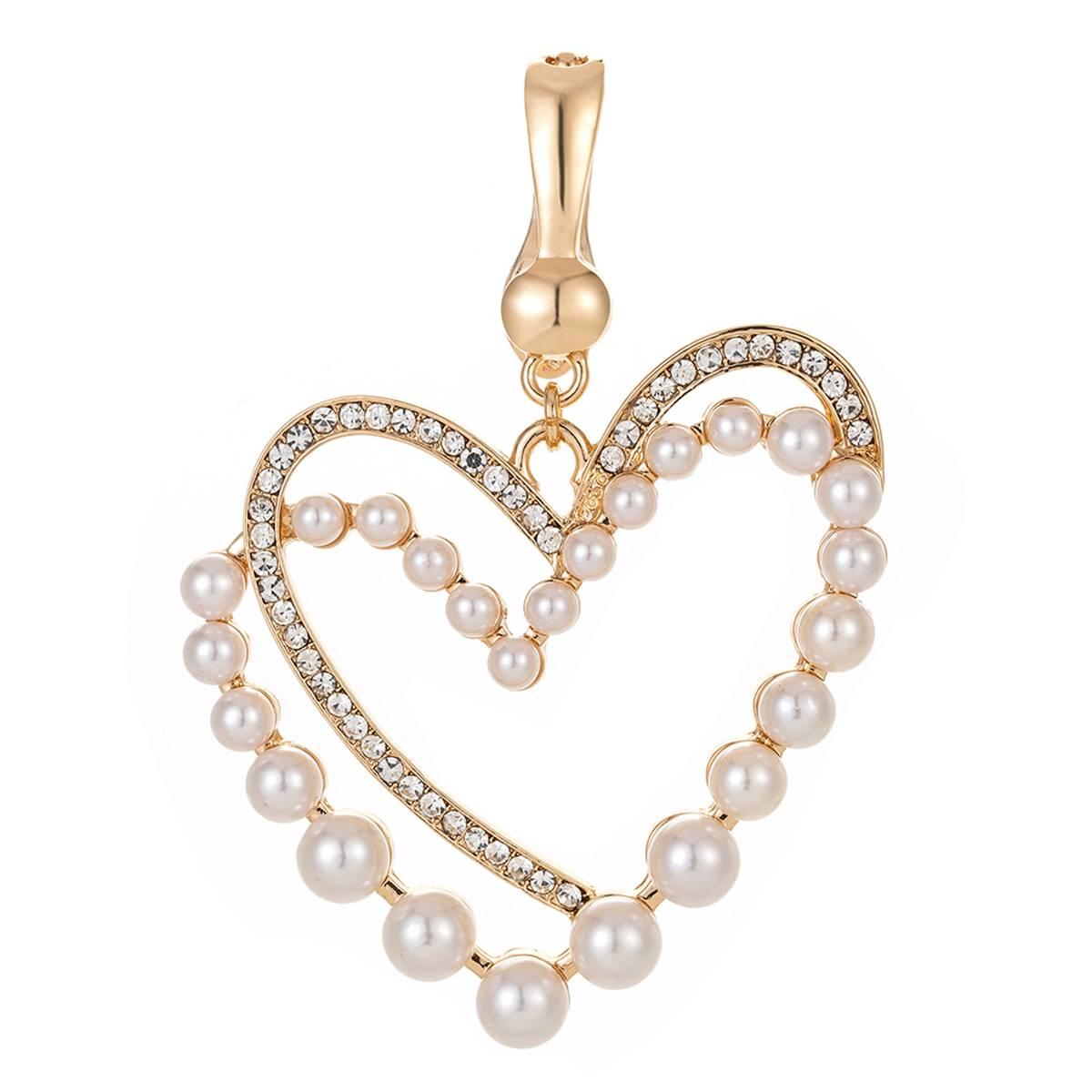 Wearable Art Gold-Tone Double Heart Enhancer Pendant