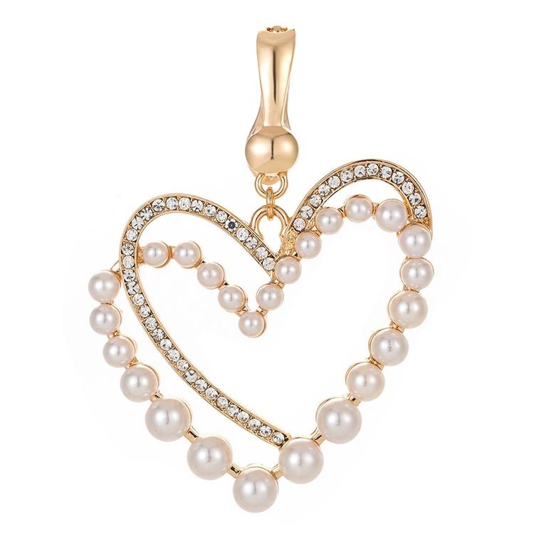 Wearable Art Gold-Tone Double Heart Enhancer Pendant