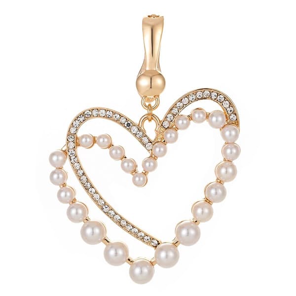 Wearable Art Gold-Tone Double Heart Enhancer Pendant - image 