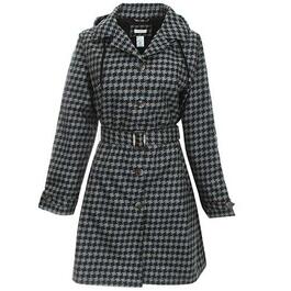 Womens Capelli New York Houndstooth Mid-Length Trench Raincoat