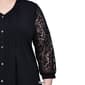 Plus Size NY Collection Lace Sleeve Solid Pleat Front Henley - image 3