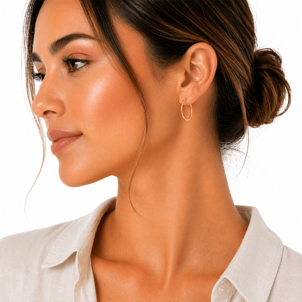 Saffron 30mm 18kt. Gold Polished Flat Bottom Hoop Earrings