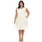 Plus Size White Mark Solid Fit and Flare Dress - image 1