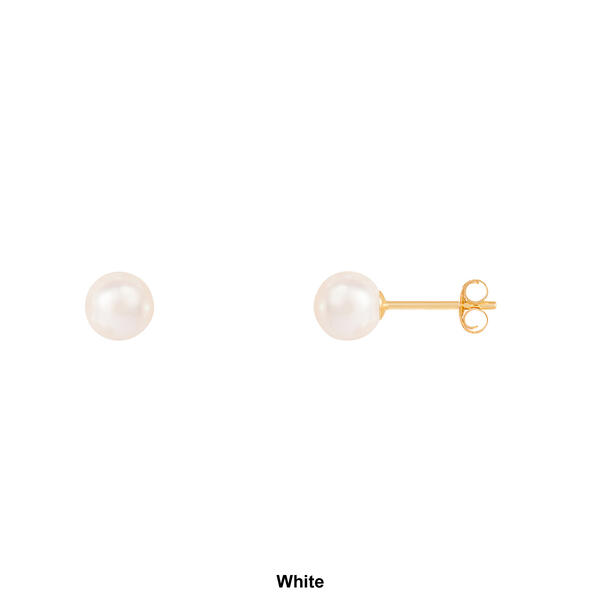 Splendid Pearls 14kt. Gold 5mm Round Pearl Stud Earrings